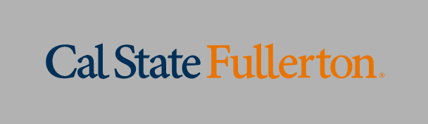 Cal State Fullerton wordmark, navy and orange variant, cell 74