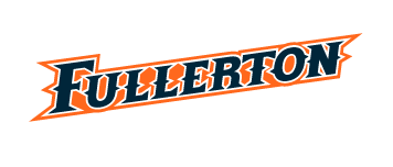 Fullerton wordmark, orange with navy outline variant, cell 19