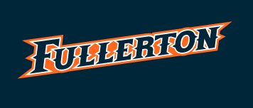 Fullerton wordmark, orange with white outline variant, cell 20