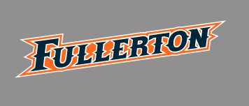 Fullerton wordmark, navy with orange outline variant, cell 22