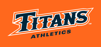 Titans Athletics wordmark, navy with white outline variant, cell 27