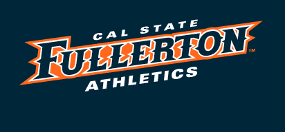 Cal State Fullerton Athletics wordmark, orange with white outline variant, cell 31