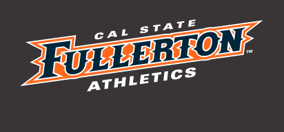 Cal State Fullerton Athletics wordmark, orange with white outline variant, cell 34