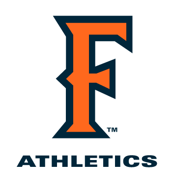 F Athletics lettermark, orange with navy outline variant, cell 35