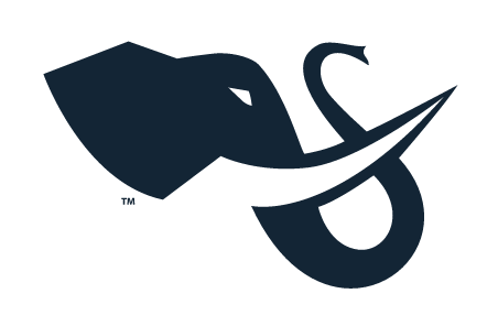 Tuffy head logo, navy with white outline variant, cell 40