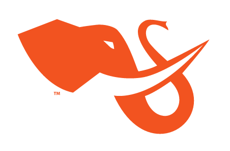 Tuffy head logo, orange with white outline variant, cell 41