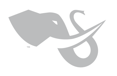 Tuffy head logo, gray with white outline variant, cell 42