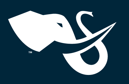 Tuffy head logo, white with navy outline variant, cell 43