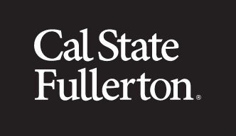 Cal State Fullerton stacked wordmark, white variant, cell 82