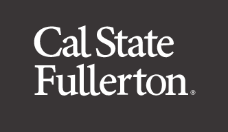 Cal State Fullerton stacked wordmark, white variant, cell 84
