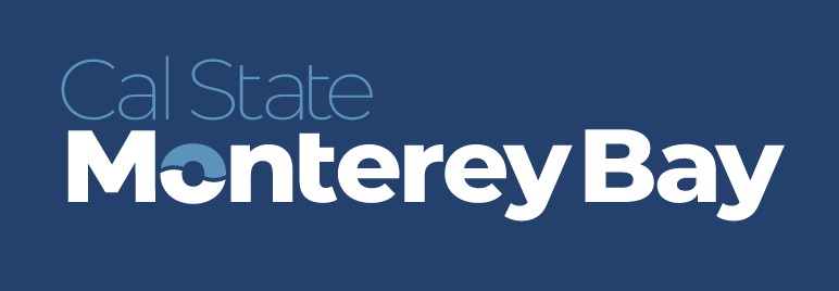 Cal State Monterey Bay, primary mark, white on blue variant