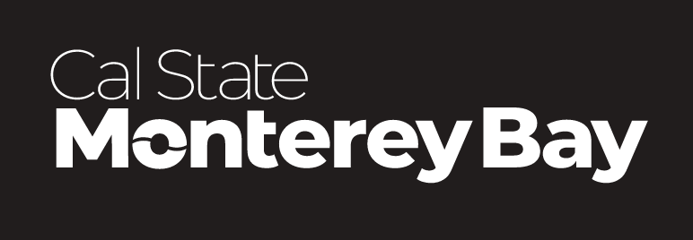Cal State Monterey Bay, primary mark, white on black variant