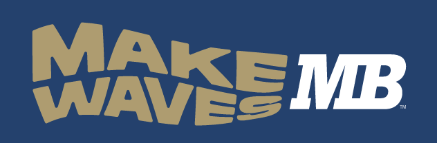 MAKE WAVES MB, color on blue variant