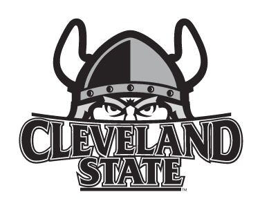 Cleveland State Vikings primary logo, black and white variant, cell 2