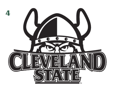Cleveland State Vikings primary logo, black and white outline variant, cell 4