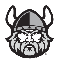 Cleveland State Vikings secondary logo, black and white outline variant, cell 8