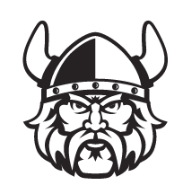 Cleveland State Vikings secondary logo, black and white outline variant, cell 11