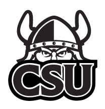 Cleveland State Vikings secondary logo, black and white outline variant, cell 14