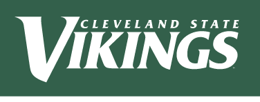 Cleveland State Vikings wordmark, white on green variant, cell 23