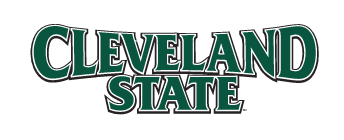 CLEVELAND STATE wordmark, green with white outline variant, cell 24