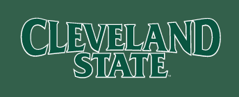 CLEVELAND STATE wordmark, white outline variant, cell 26