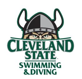 CLEVELAND STATE SWIMMING & DIVING logo, green and white variant, cell 47