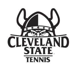 CLEVELAND STATE TENNIS logo, black and white variant, cell 50