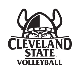 CLEVELAND STATE VOLLEYBALL logo, black and white variant, cell 52