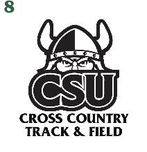 CSU Cross Country Track & Field logo, black and white variant, cell 58