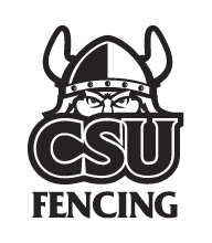 CSU Fencing logo, black and white variant, cell 60