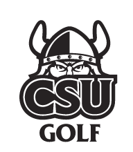 CSU Golf logo, black and white variant, cell 62
