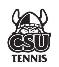 CSU Tennis logo, black and white variant, cell 66