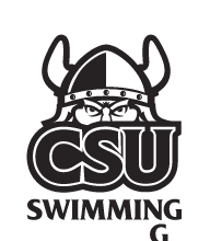 CSU Swimming & Diving logo, black and white variant, cell 70