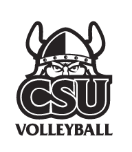 CSU Volleyball logo, black and white variant, cell 72
