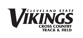 Cleveland State Vikings Cross Country Track & Field wordmark, black and white variant, cell 78