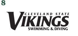 Cleveland State Vikings Swimming & Diving wordmark, black and white variant, cell 88