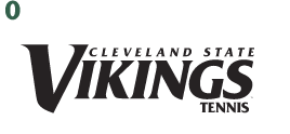 Cleveland State Vikings Tennis wordmark, black and white variant, cell 90