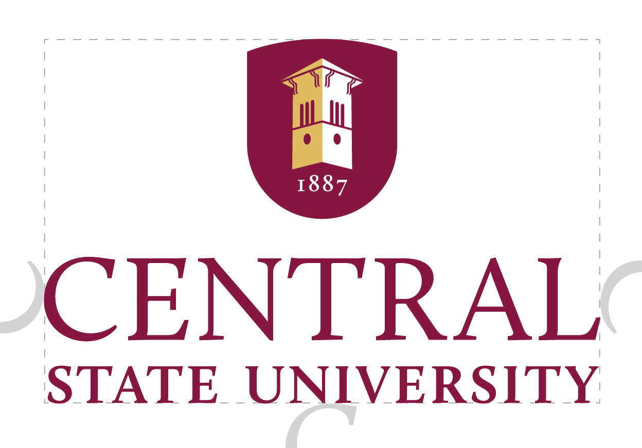 Central State University secondary logo, stacked, color variant
