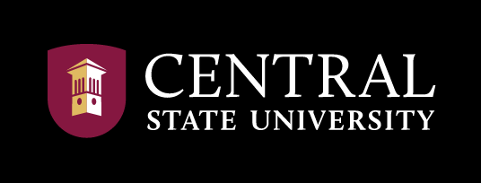 Central State University logo, small-scale, horizontal, reverse on black variant