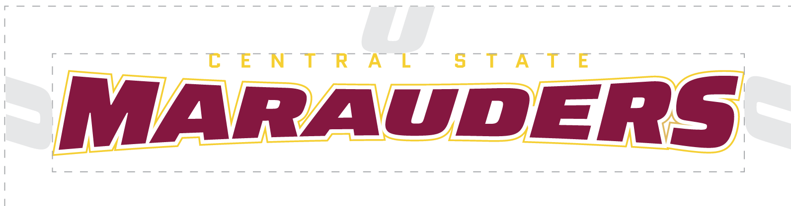Central State Marauders University, primary logo, maroon and gold variant