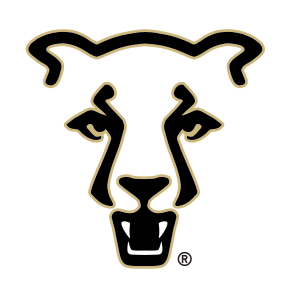 Mountain Lion mascot head, gold with black outline variant, cell 13