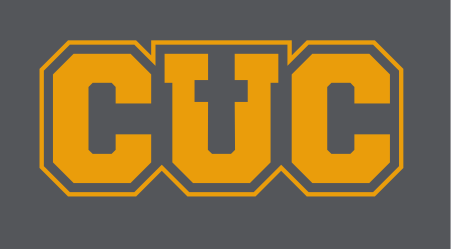CUC lettermark, gold with maroon outline variant, cell 33