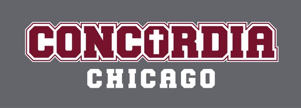 Concordia Chicago wordmark, maroon/white outline variant, cell 127
