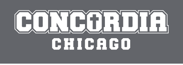 Concordia Chicago wordmark, white solid variant, cell 132