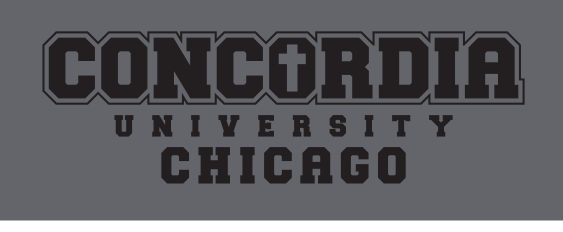 Concordia University Chicago wordmark, black solid variant, cell 143