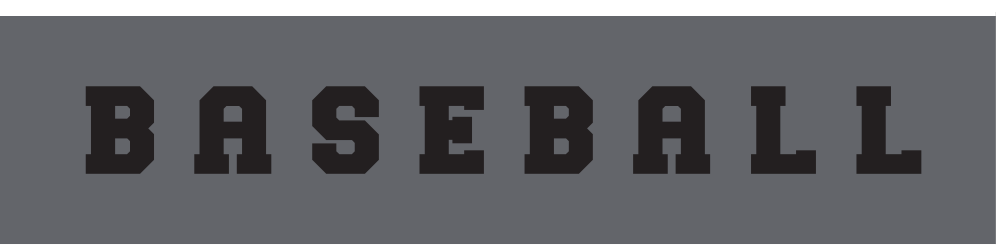Baseball wordmark, black solid variant, cell 145