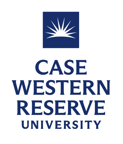 Case Western Reserve University logo, vertical stacked, blue/gray variant, cell 2