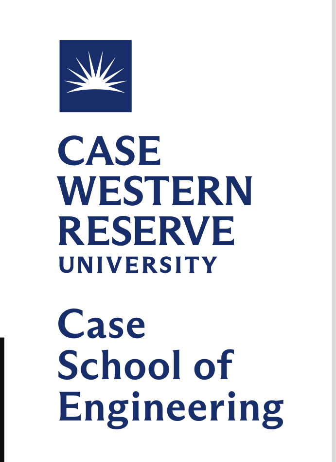 Case School of Engineering logo, vertical stacked, blue variant, cell 23