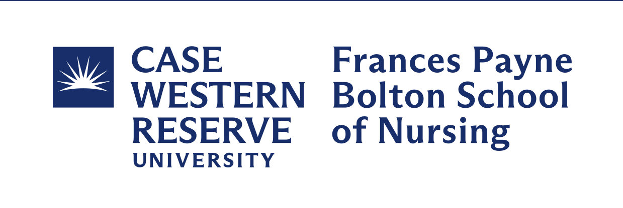 Case Western Reserve University Frances Payne Bolton School of Nursing logo, stacked blue variant, cell 44