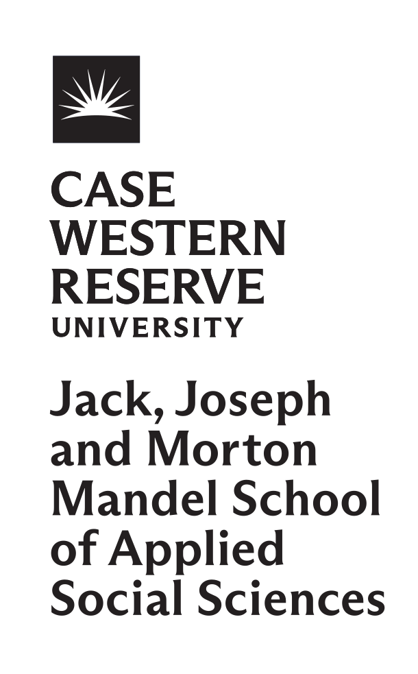 Case Western Reserve University Jack, Joseph and Morton Mandel School of Applied Social Sciences logo, vertical black variant, cell 51